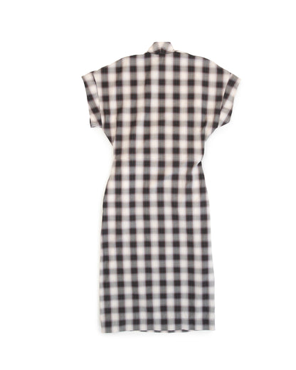 Calla Wrap Dress - Java - Shadow Check Poplin