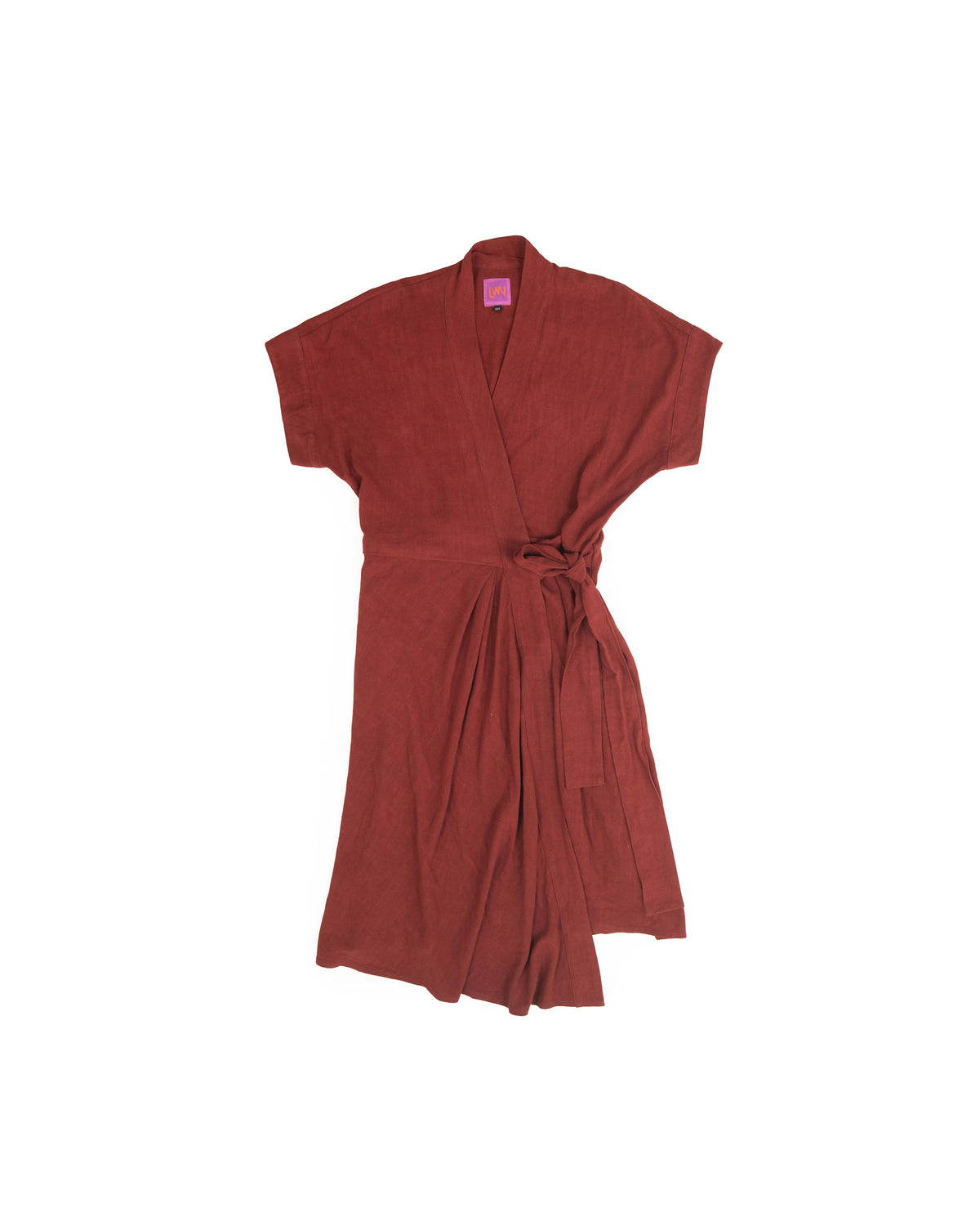 Calla Wrap Dress - Sumac - Rayon Linen Slub