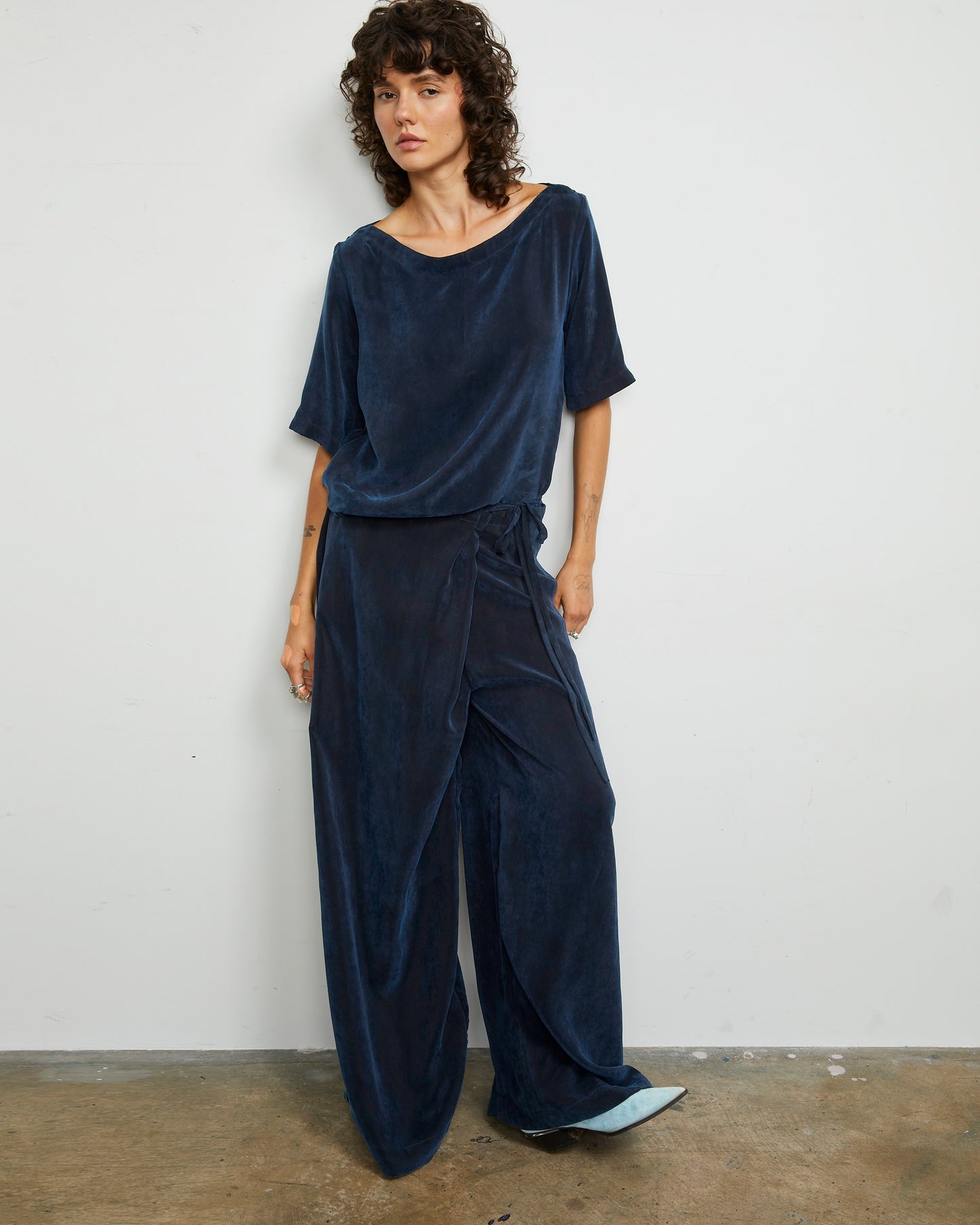 Calla Wrap Pant - Abyss - Cupro