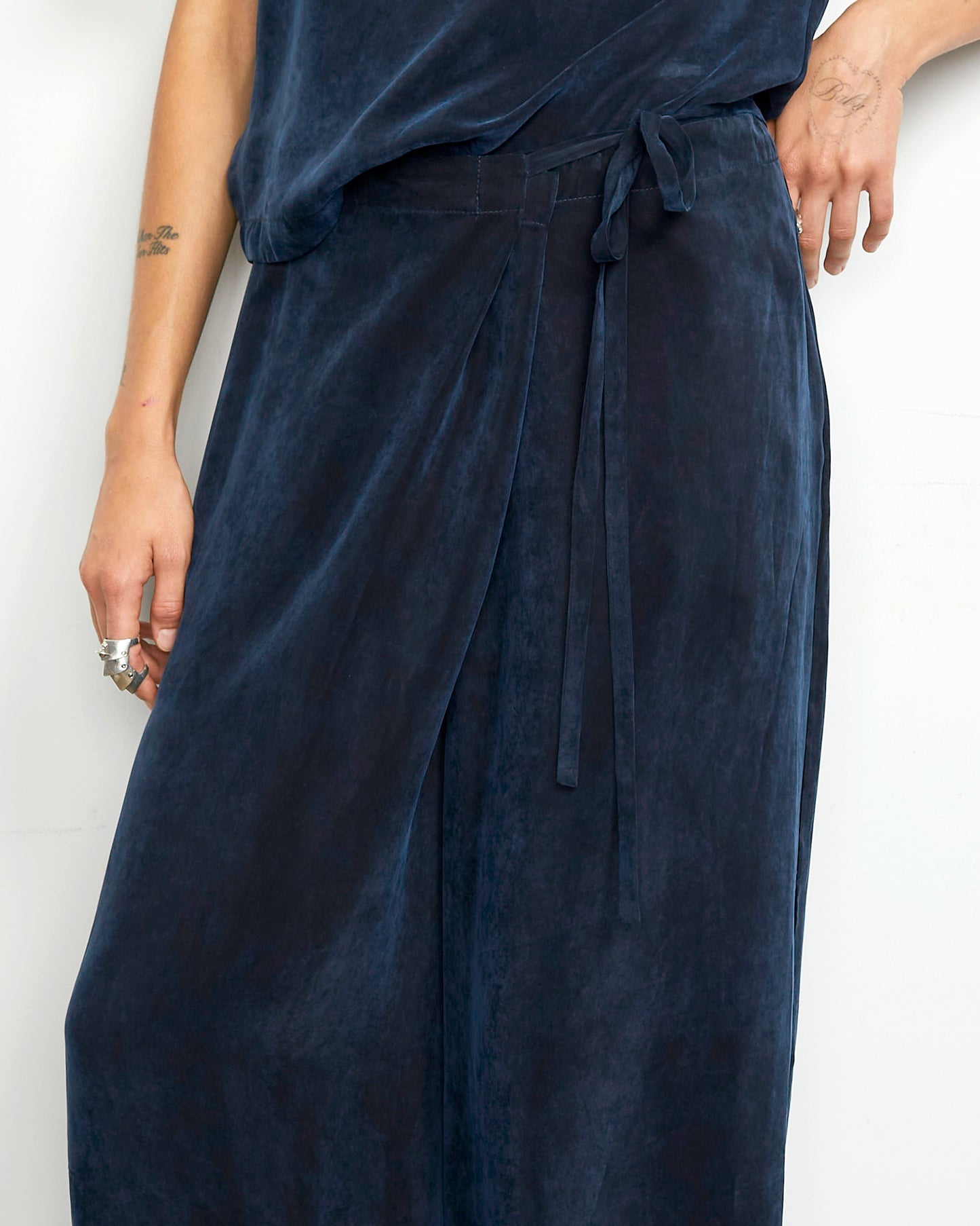 Calla Wrap Pant - Abyss - Cupro