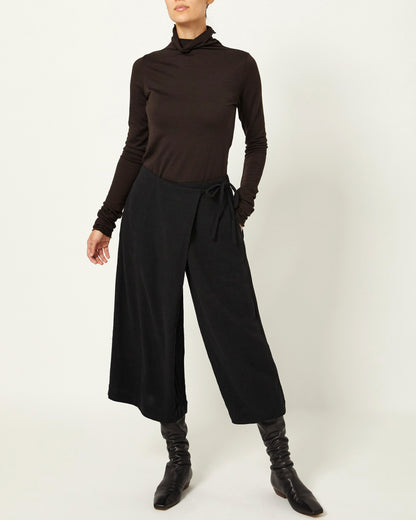 Calla Crop Pant - Black - Drapey Linen
