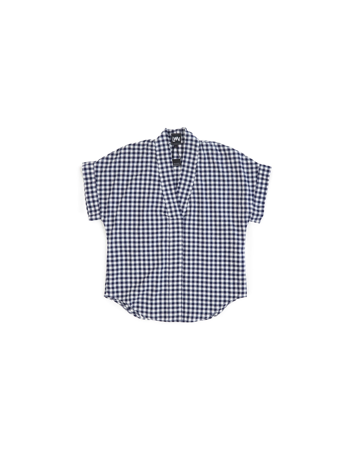 Calla Top - Navy- Seersucker Gingham