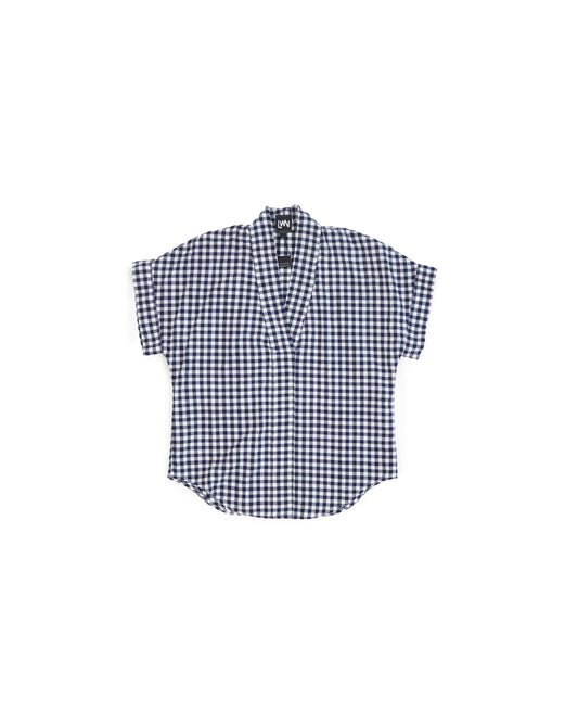Calla Top - Navy- Seersucker Gingham
