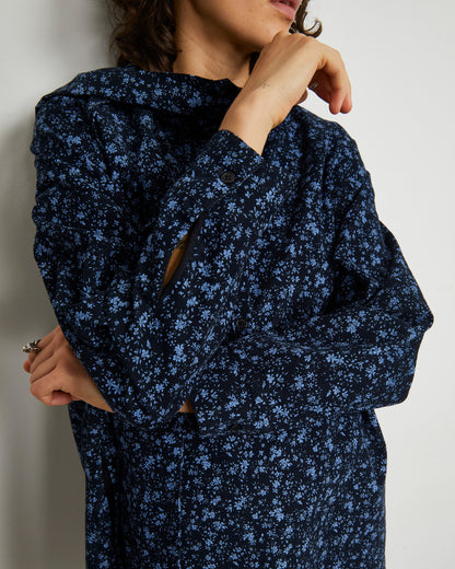 Darly Dress - Borage Floral - Pinwale Corduroy