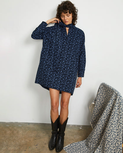 Darly Dress - Borage Floral - Pinwale Corduroy