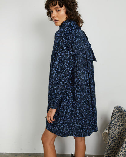 Darly Dress - Borage Floral - Pinwale Corduroy