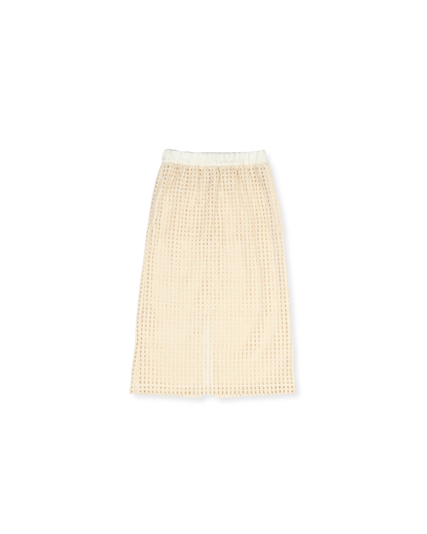 Digi Skirt - Ecru - Grid Eyelet Cotton