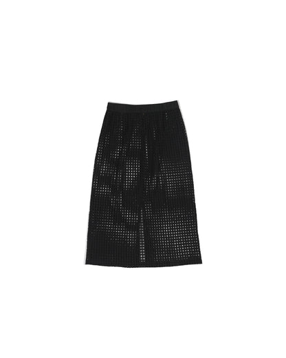 Digi Skirt - Mixed Black - Grid Broidery Cotton