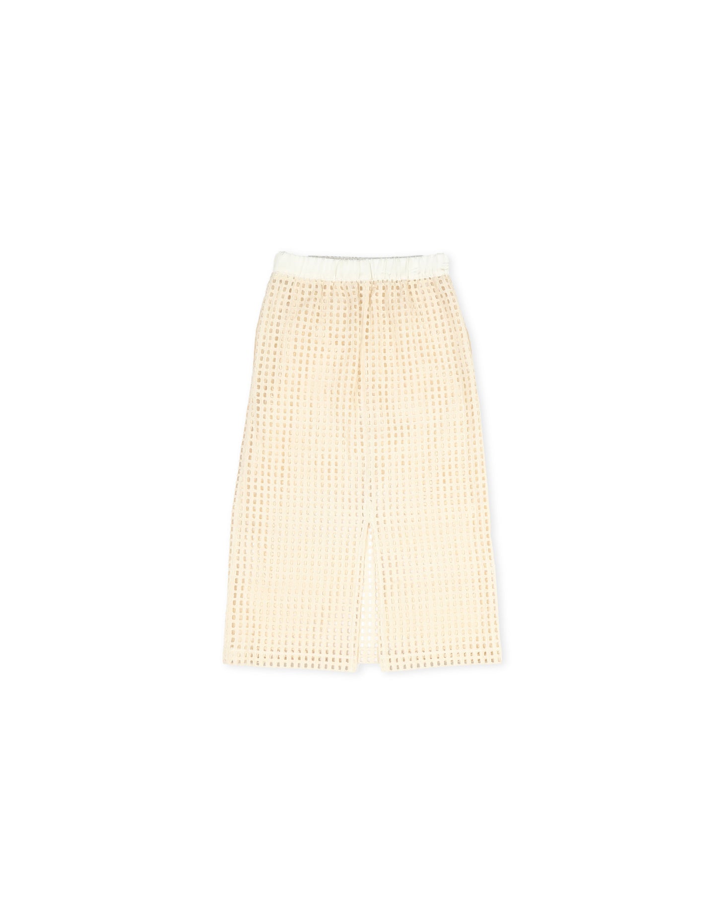 Digi Skirt - Ecru - Grid Eyelet Cotton