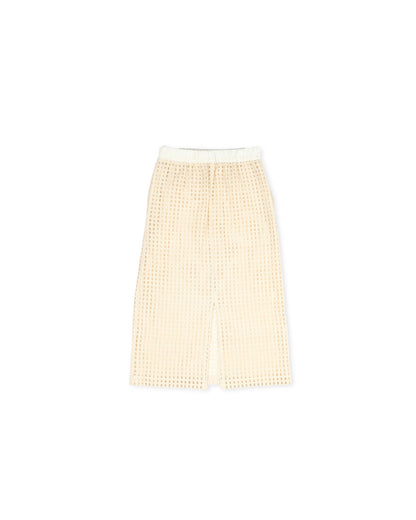 Digi Skirt - Ecru - Grid Eyelet Cotton