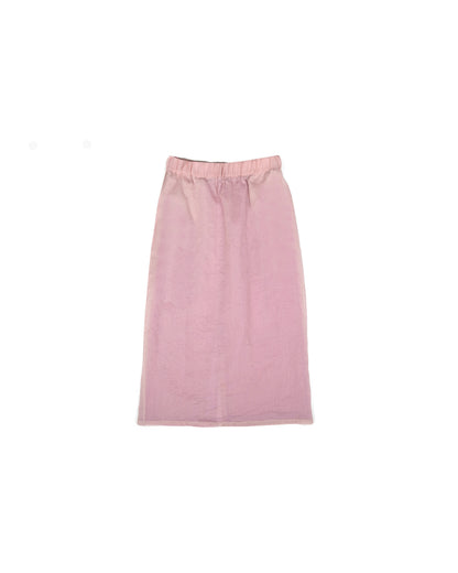 Double Digi Skirt - Powder - Layered Check Lace