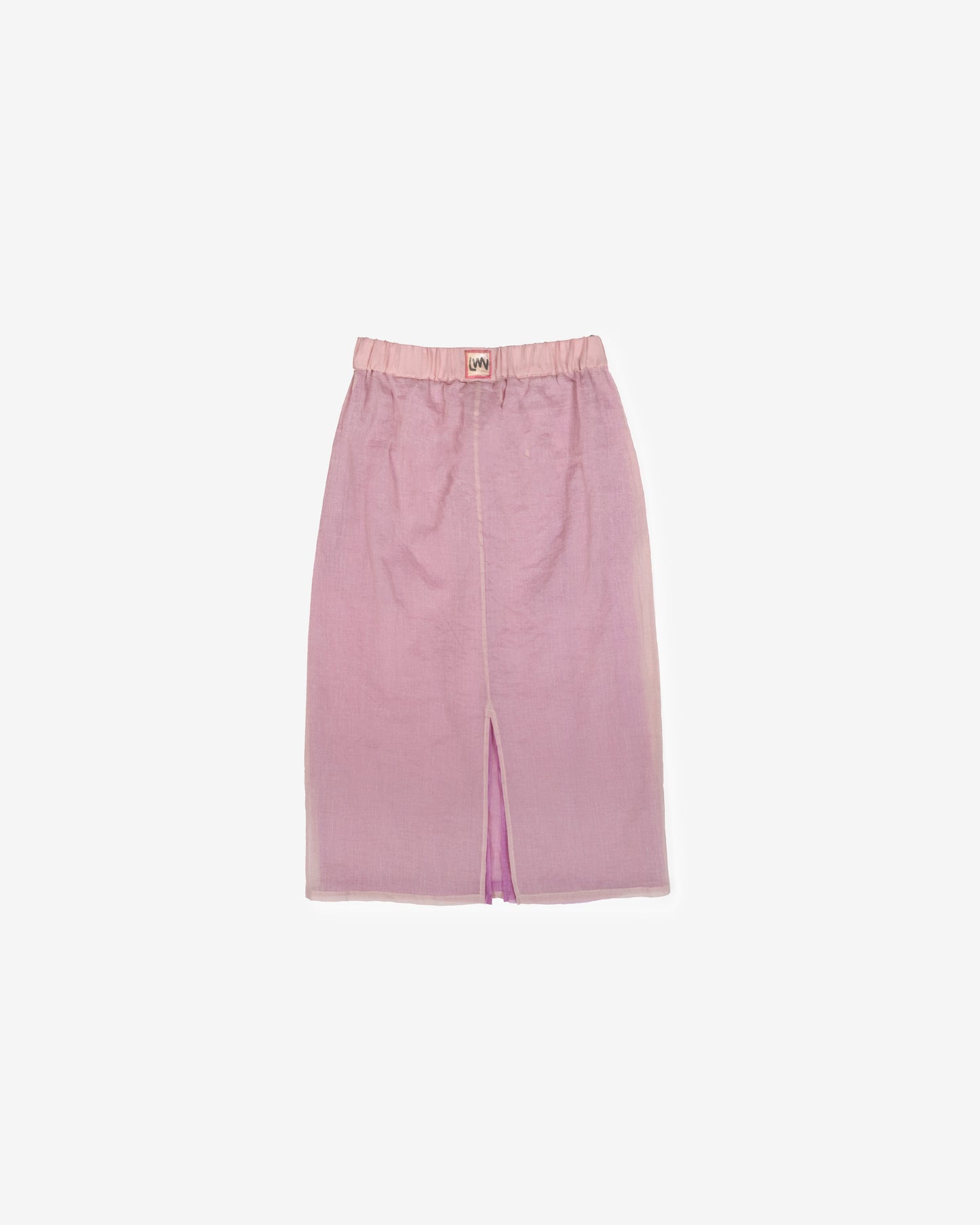 Double Digi Skirt - Powder - Layered Check Lace