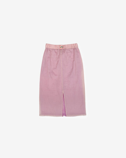 Double Digi Skirt - Powder - Layered Check Lace