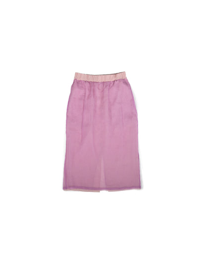 Double Digi Skirt - Powder - Layered Check Lace