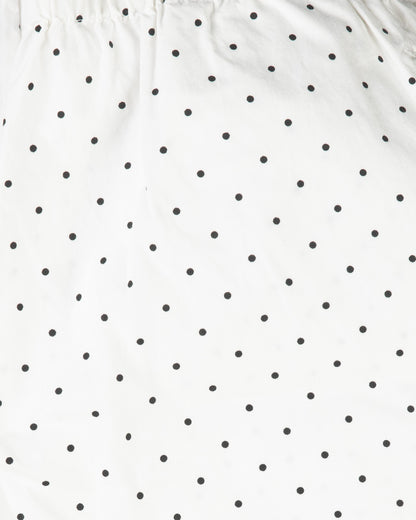 Strausii Pant - White - Dotty Stretch Poplin