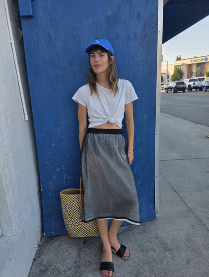 Double Digi Skirt - Ecru - Organdy Check Lace