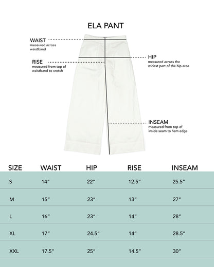 Ela Pant - White - Compact Cotton