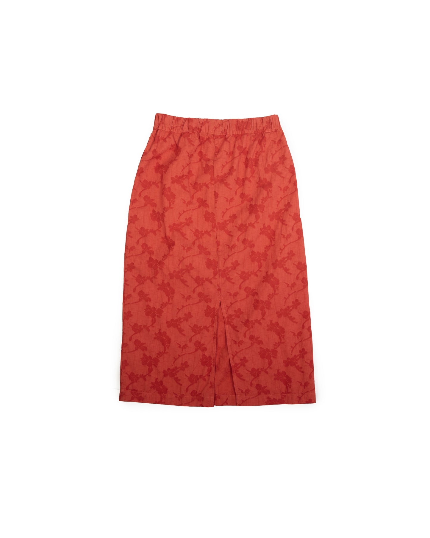 Glenn Skirt - Flame - Floral Jacquard