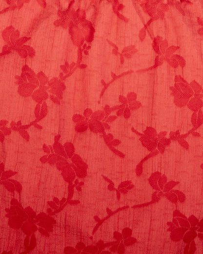 Glenn Skirt - Flame - Floral Jacquard