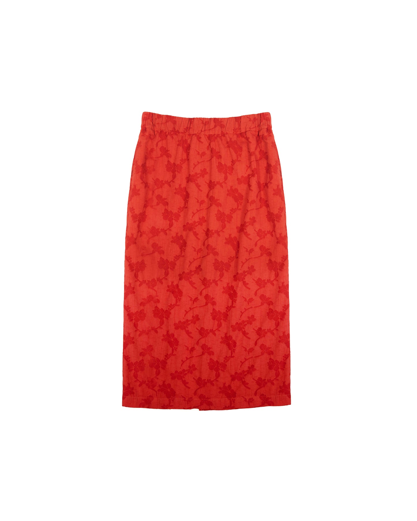 Glenn Skirt - Flame - Floral Jacquard