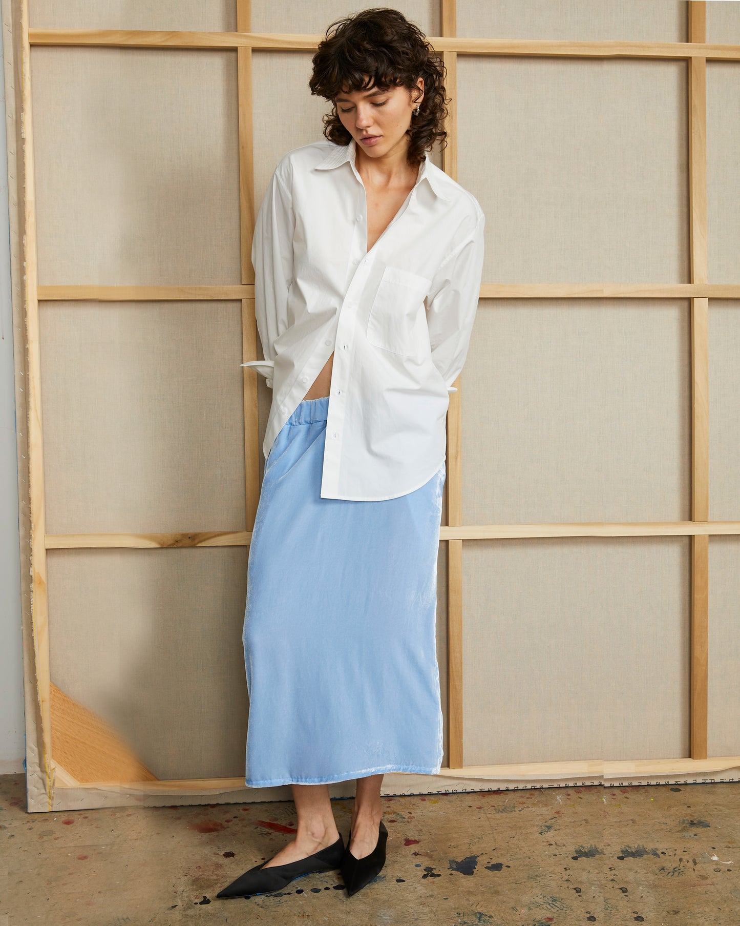 Glenn Skirt - Sky - Velvet