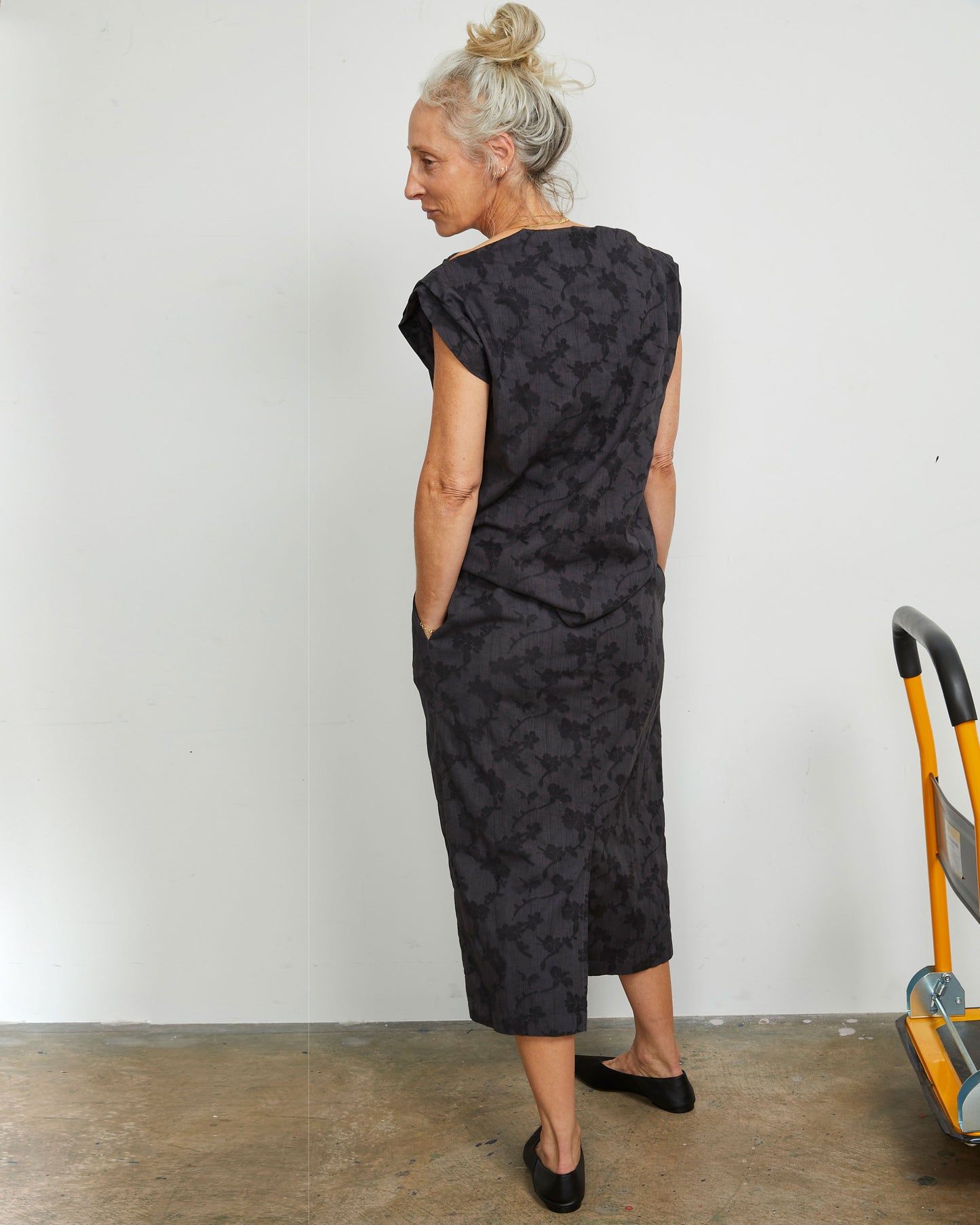 Glenn Skirt - Smoke - Floral Jacquard