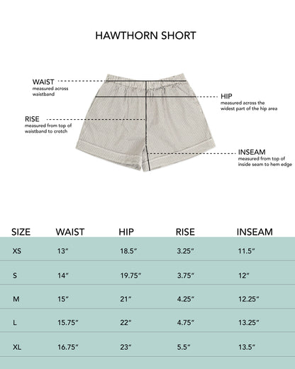 Hawthorn Short - Biro Stripe - Cotton Stripe Poplin