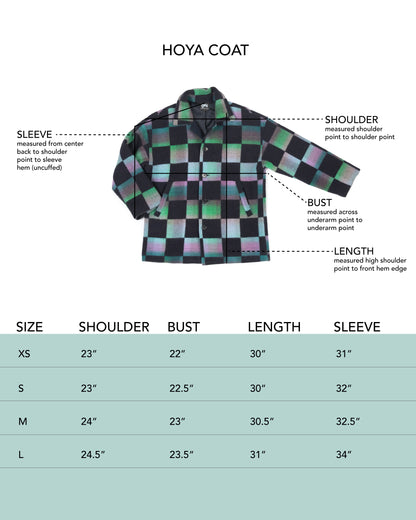 Hoya Coat - Cherry - Checker Wool