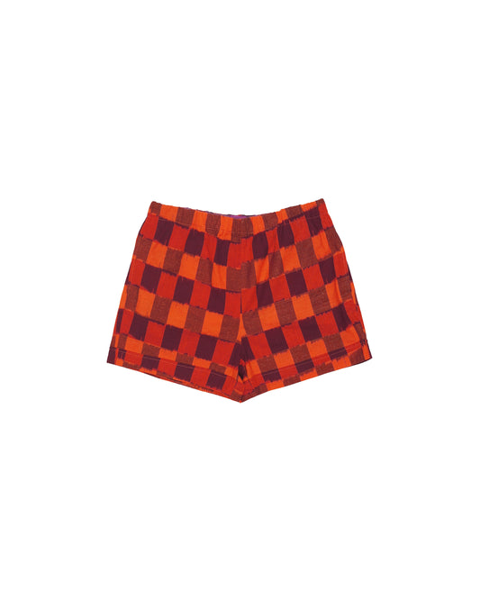 Hawthorn Short - Cerise - Ikat Check