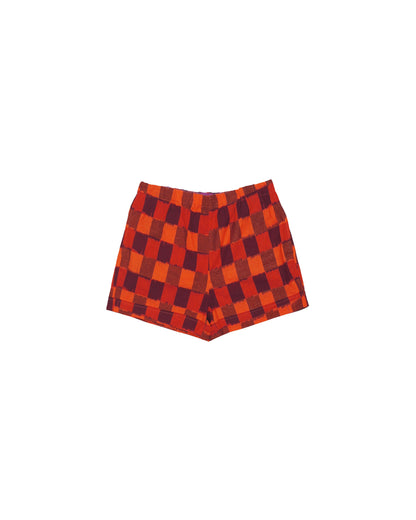 Hawthorn Short - Cerise - Ikat Check