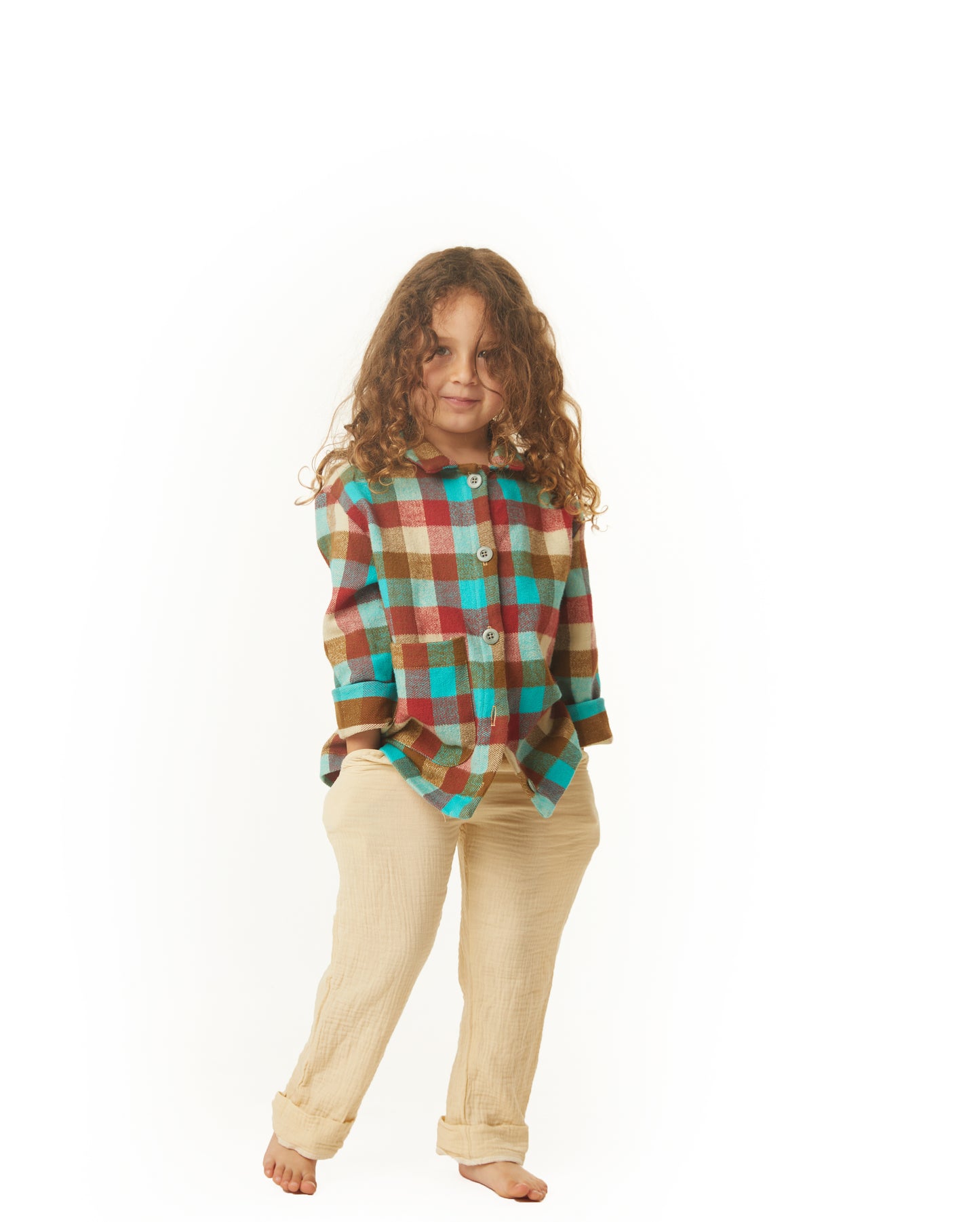 Kids Moni Jacket - Cayenne - Buffalo Check