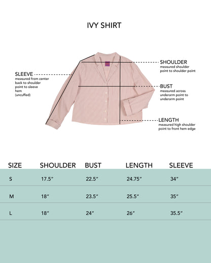 Ivy Shirt  - Radish - Pencil Stripe Poplin