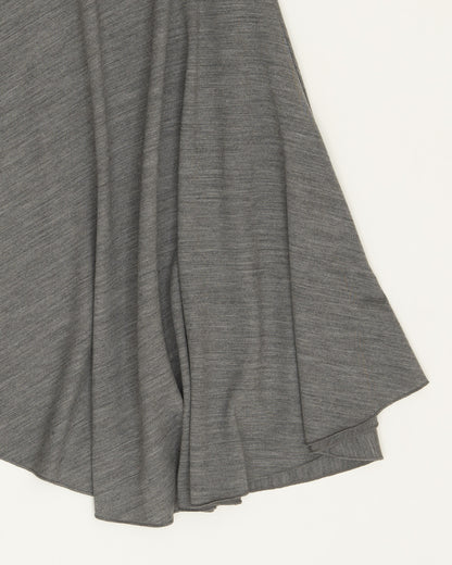 Ladle Skirt - Grey Melange - Lustre Wool Jersey