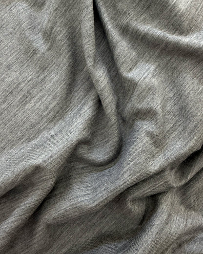 Ladle Skirt - Grey Melange - Lustre Wool Jersey