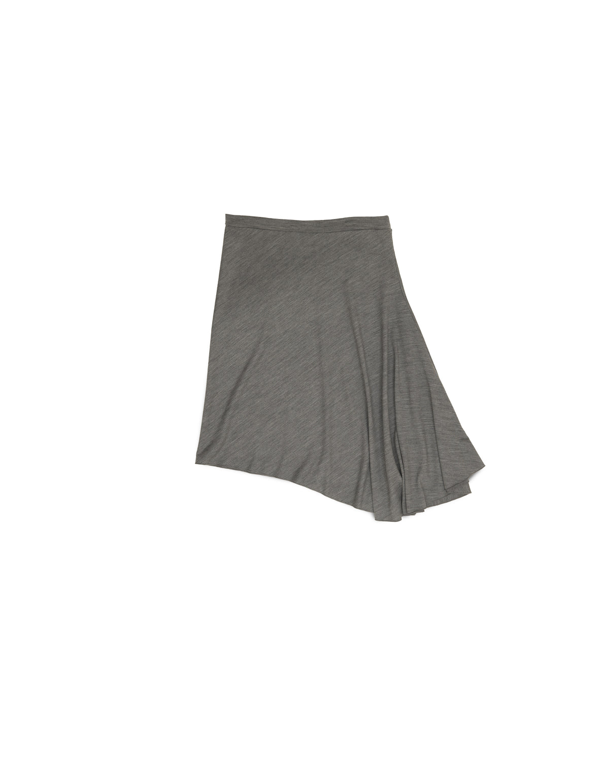 Ladle Skirt - Grey Melange - Lustre Wool Jersey