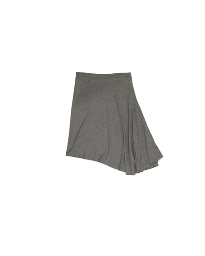 Ladle Skirt - Grey Melange - Lustre Wool Jersey