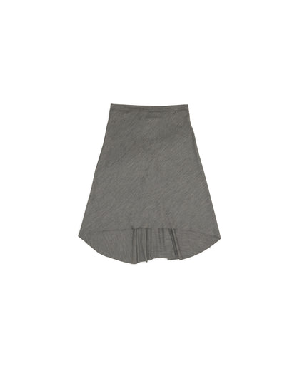 Ladle Skirt - Grey Melange - Lustre Wool Jersey