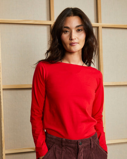 Laurel Tee - Scarlet - Cotton Knit