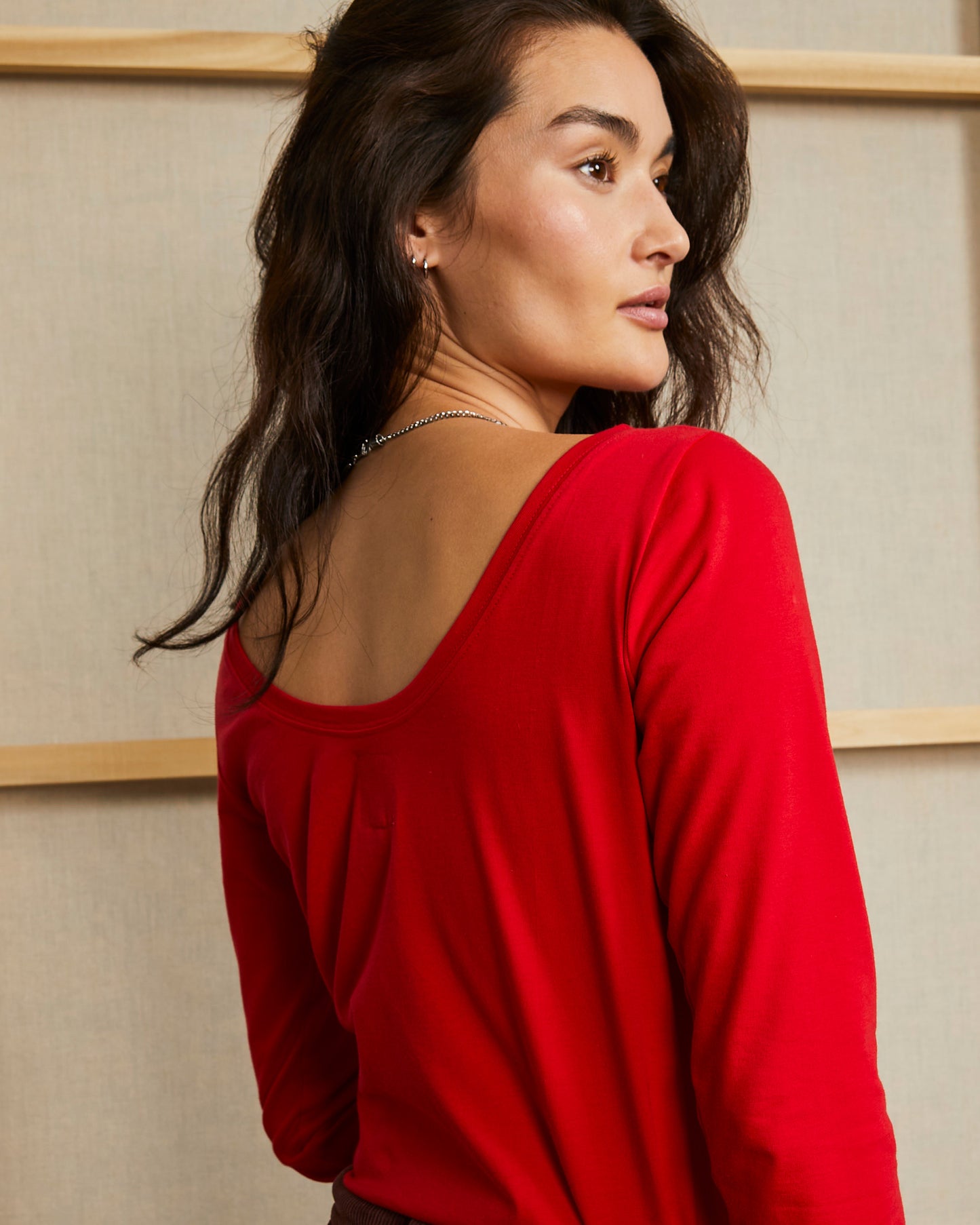 Laurel Tee - Scarlet - Cotton Knit