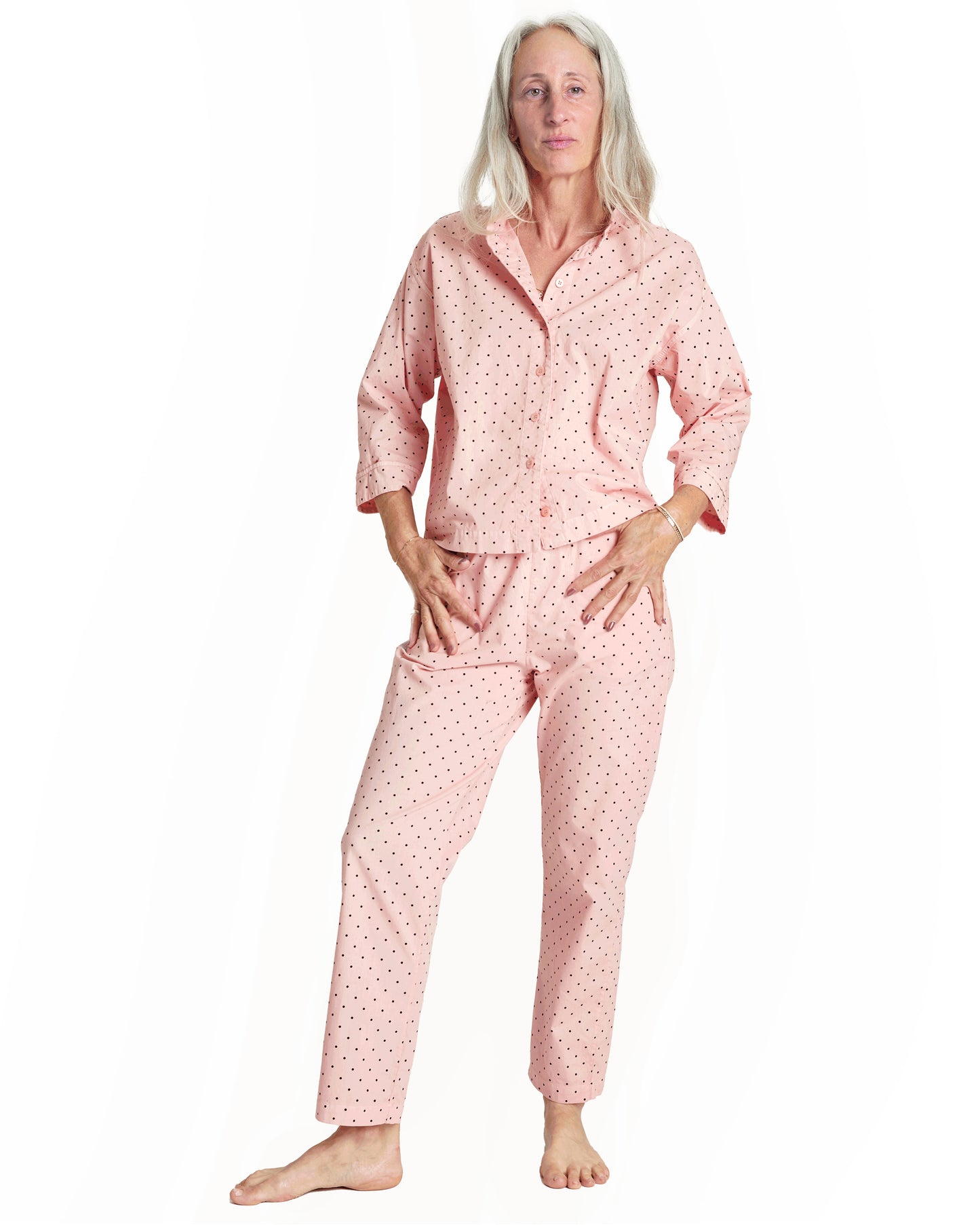 Strausii Pant - Carnation - Dotty Stretch Poplin