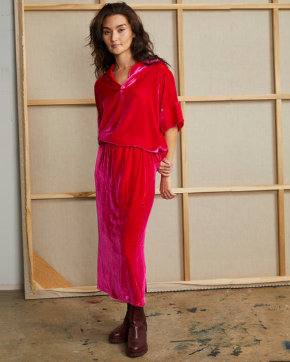 Glenn Skirt - Fuchsia - Velvet