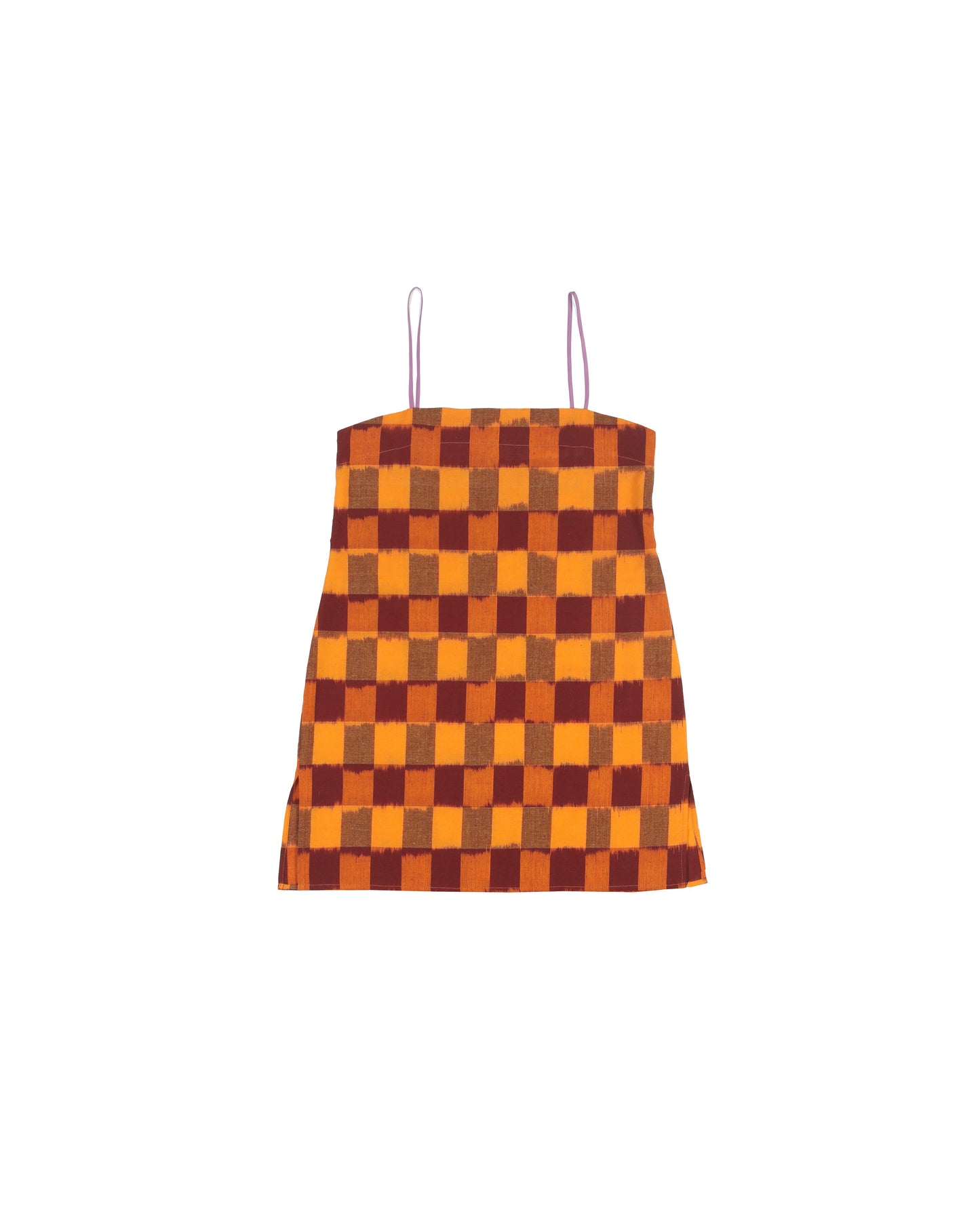 Neri Slip Dress - Marigold - Ikat Check