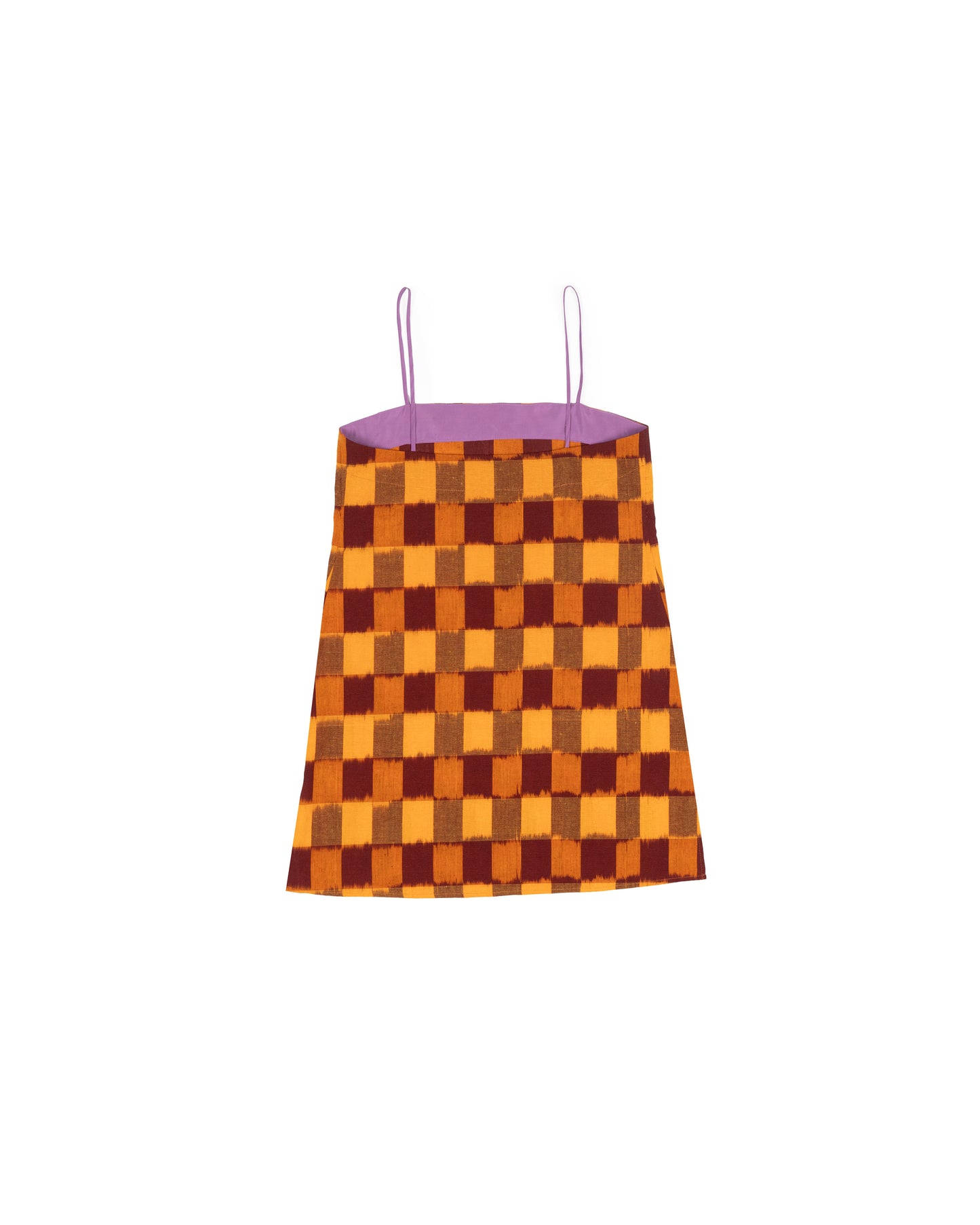 Neri Slip Dress - Marigold - Ikat Check