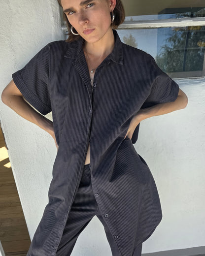 Nou Dress - Smoke - Pencil Stripe