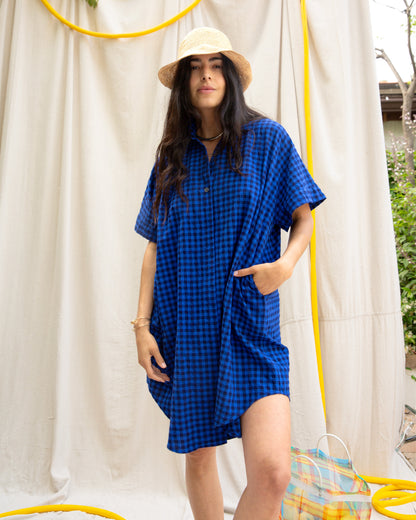 Nou Dress - Seersucker Gingham - Electric