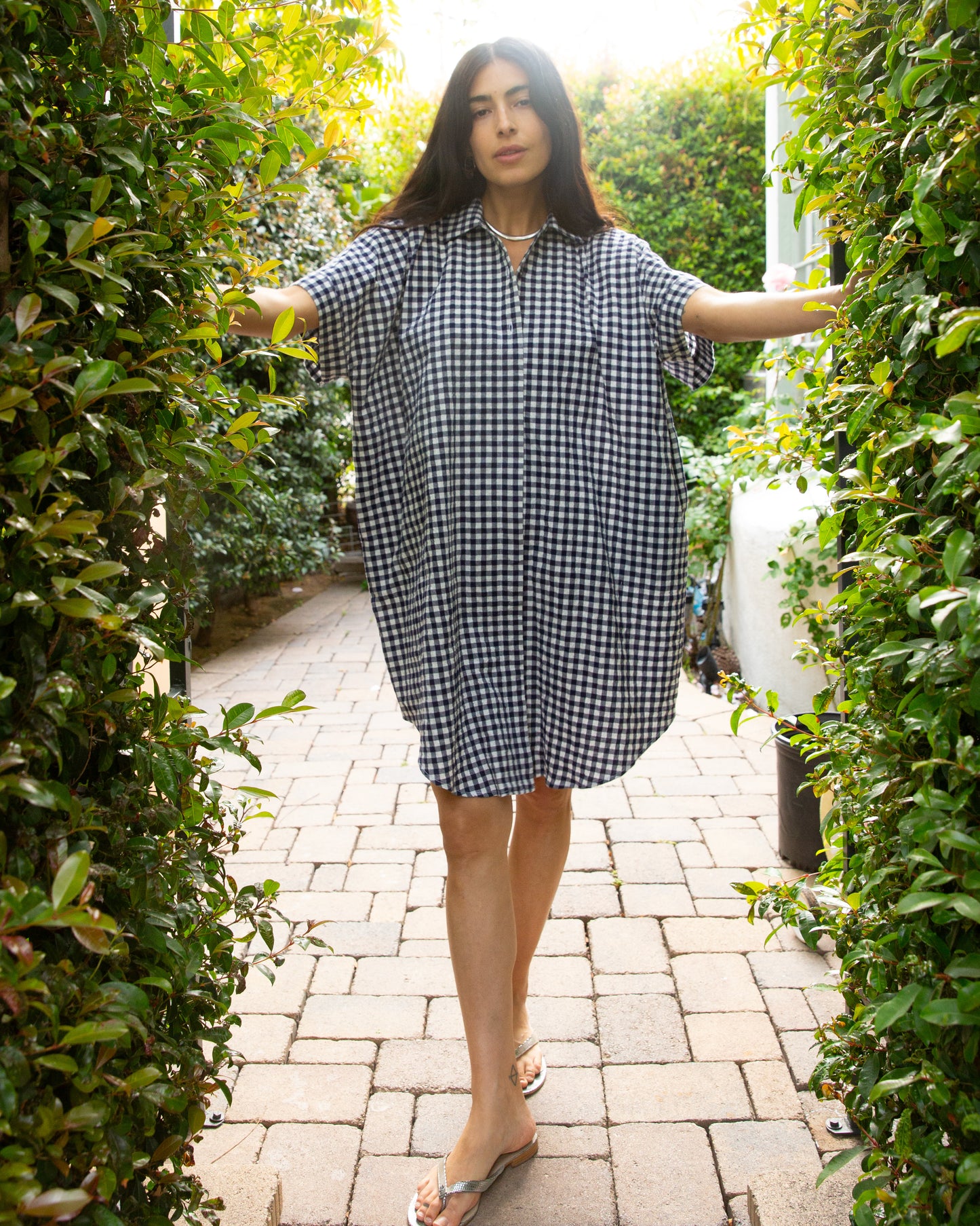 Nou Dress - Seersucker Gingham - Navy