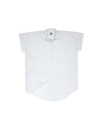 Nou Dress - White - Dotty Stretch Poplin