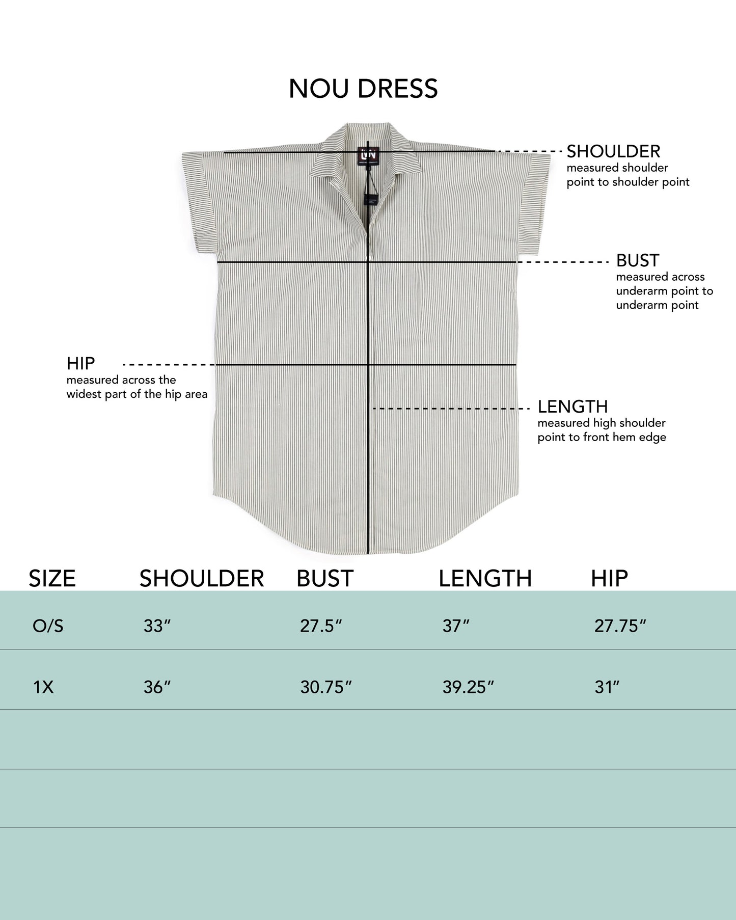 Nou Dress - Grass - Pencil Stripe
