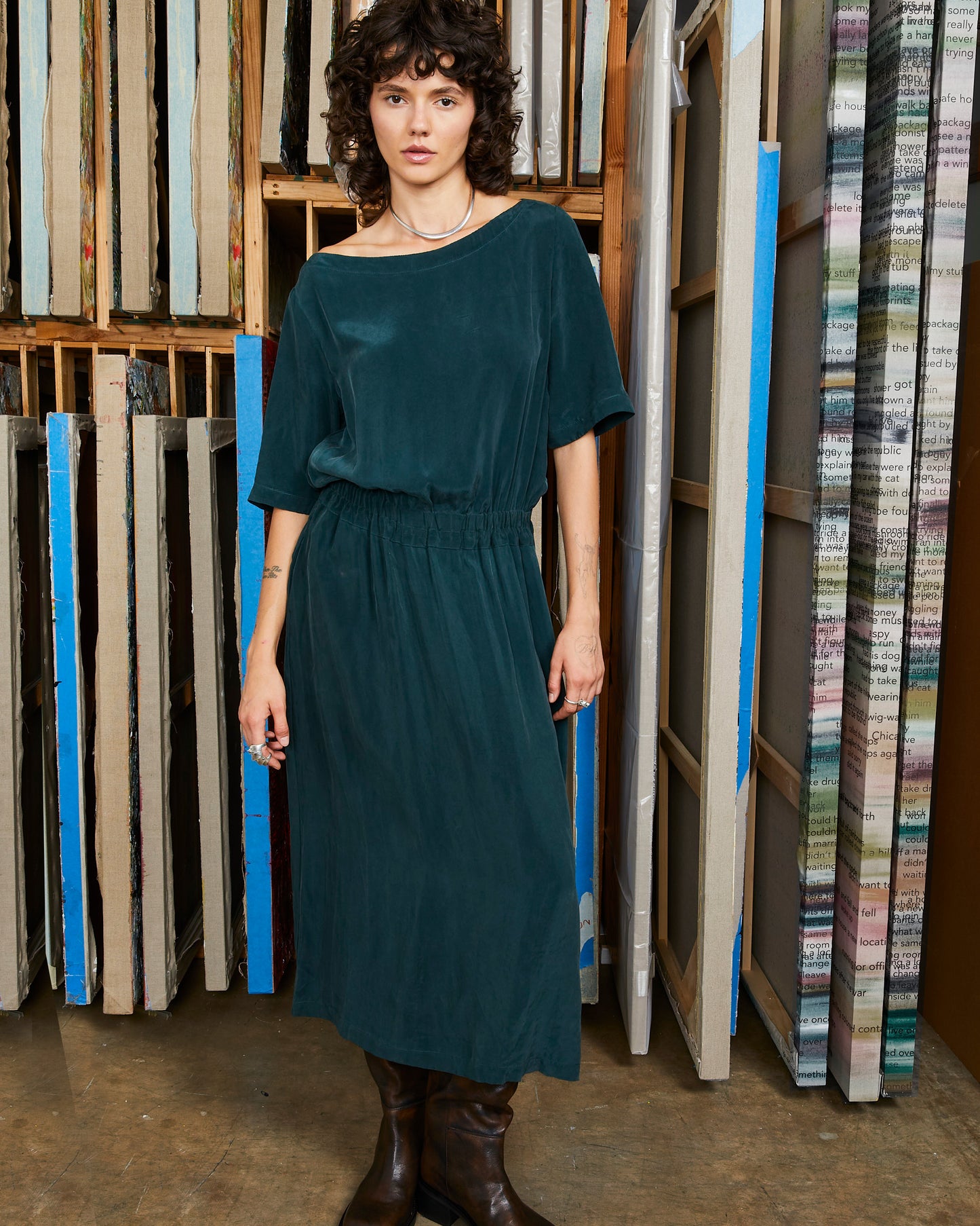 Ory Dress - Dark Teal - Soft Wash Cupro