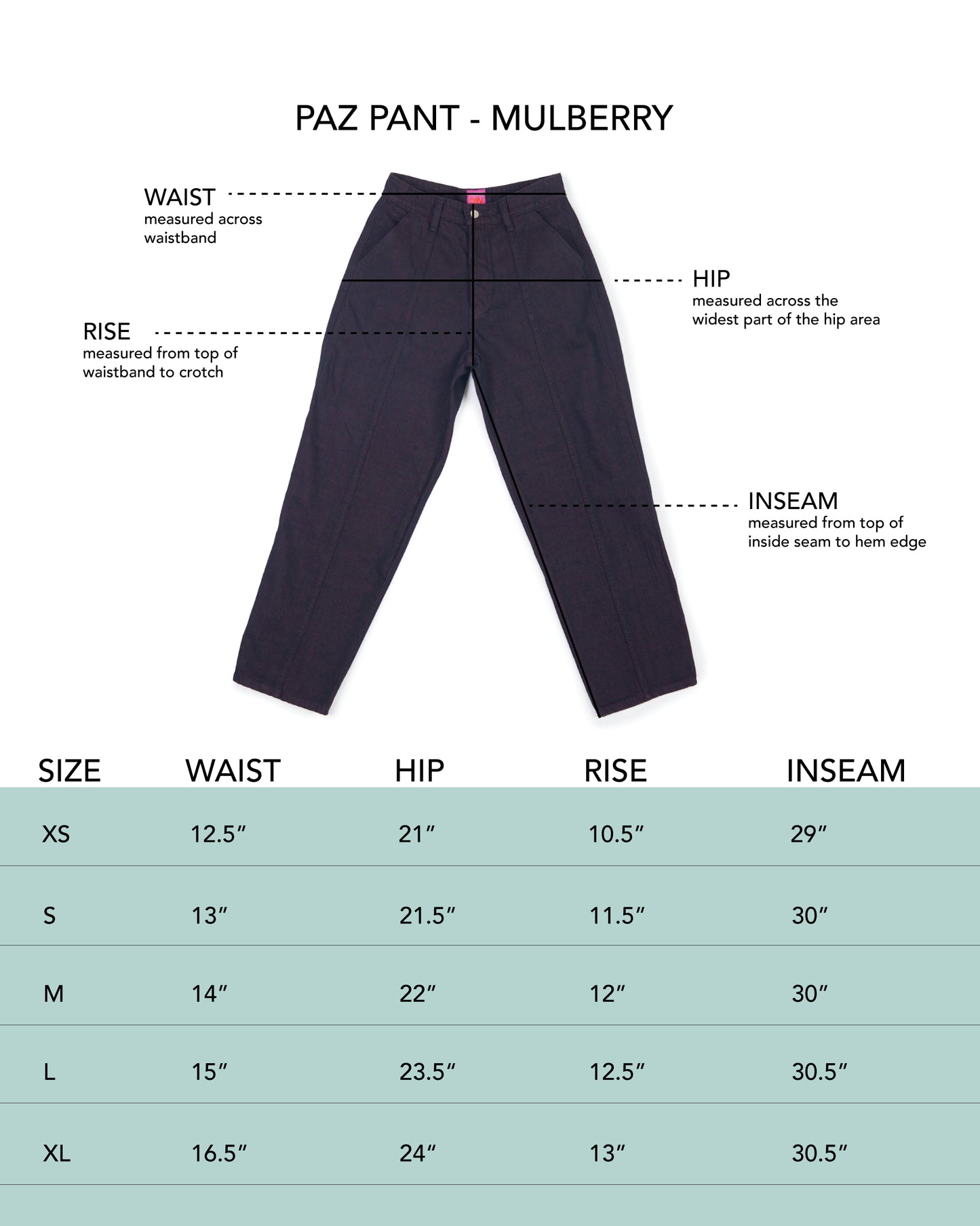 Paz Pant - Mulberry - Indigo Denim
